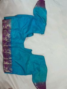 Beautiful Teal Embroidered Saree with blouse