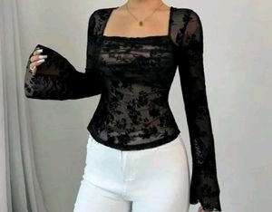 Gathered Bell Sleeve Top 🖤