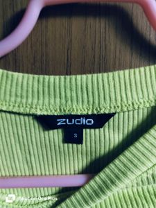 Lime Green Ribbed Long Sleeve Top