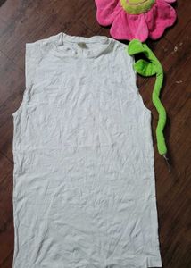 Sleeveless White T-Shirt