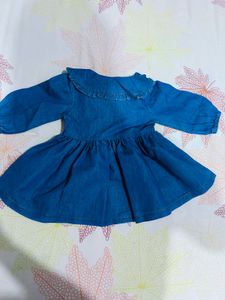 Cute Denim Dress with Appliques