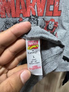 Marvel Comics Superhero Graphic Grey T-Shirt