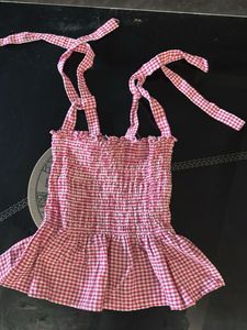 Chic Gingham Smocked Top