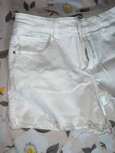 White Denim Shorts