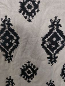 Cream &amp; Black Patterned Kurta