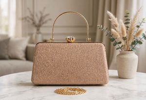 Elegant Pink Evening Clutch Bag