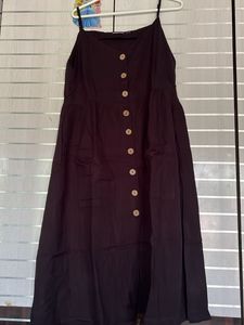 Black Button Down Midi Dress