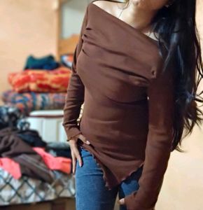 Brown Long Sleeve Top