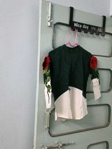 Unique Rose Applique Blouse