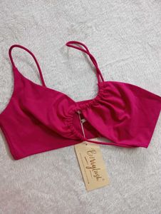 Magenta Cutout Crop Top