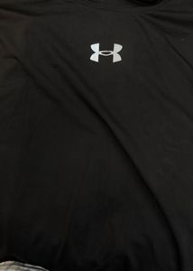 XL-Under Armour Black Long Sleeve Mock Neck Top