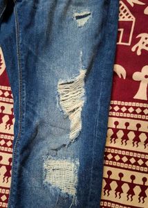 Lee Cooper Distressed Skinny Blue Denim Jeans