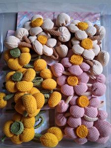Handmade Crocheted Flower Hair Accessories