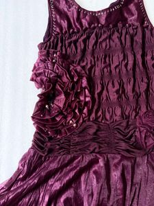 Elegant Ruched Purple Dress