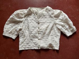 Elegant Textured Cropped Blouse