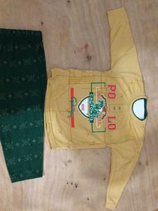 Kids Yellow & Green Printed Pajama Set