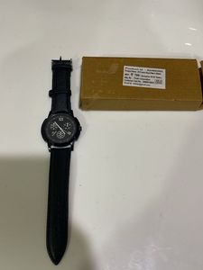 Stylish Black Leather Watch
