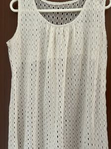 Very Pretty Summery White One Pice Cum Top 2 In 1