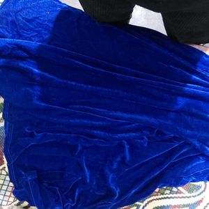 Elegant Royal Blue Velvet Maxi Dress