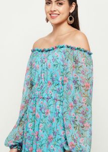 Floral 2 in 1 dress-normal and off shoulder