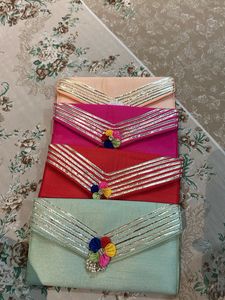 COMBO OF 4- Embroidered Clutch Purses