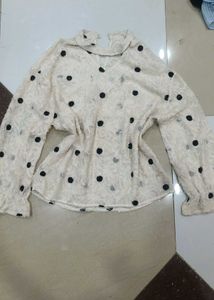 Chic Polka Dot Lace Blouse