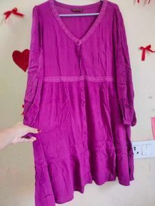 Vibrant Burgundy Tiered Dress