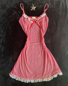 lace printerest Red & White Striped Chemise