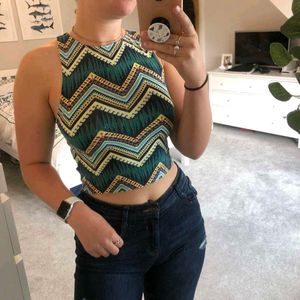 Boho Patterned Cropped Tank Top