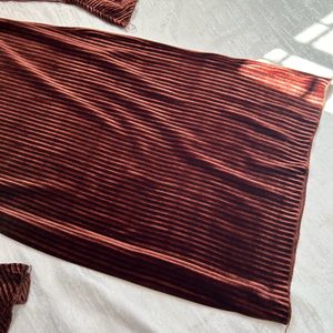 Korean Autumn Velvet Dress
