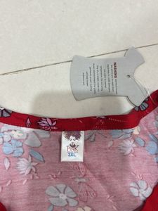 Cute Floral Print Red Top