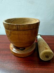 Wooden Mortar &amp; Pestle (Khalbatta)