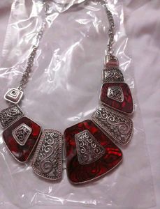 Statement Boho Lepord Print stone Necklace