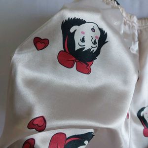 Cute Kiki Cartoon Print Satin Pajama Shorts🎀✨️