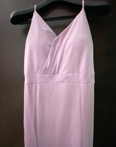 Fishtail Slit Padded Pink Evening Soft Gown