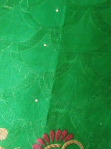 Green Floral Embroidered Saree