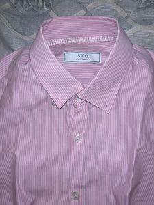 Woman's Pink Striped Button-Down Shirt
