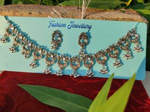 Oxidized Silver Necklace &amp; Earring Set