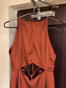 Elegant Rust Halter Jumpsuit