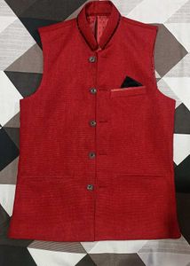 Men's Red Nehru Jacket