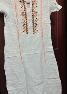 straight blue kurta