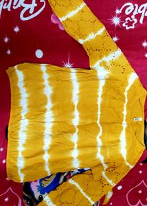 Yellow & White Tie-Dye Blouse