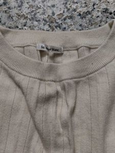 Beige Knit Pullover Sweater