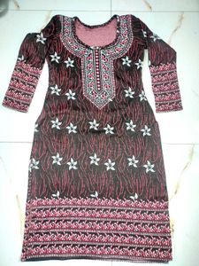 Winter Floral Print Dress