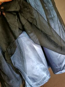 Navy Blue Net &amp; Satin Dress 🤩