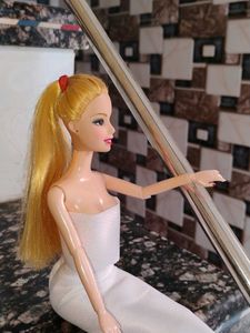 Barbie Doll in White Dress