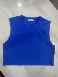 ZARA blue crop top