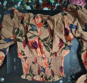 Floral Smocked Crop Top