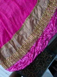 Offer Price Pink Anarkali Dress with Gold Trim