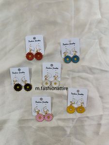 Beautiful New Hoop Type Daisy Earrings